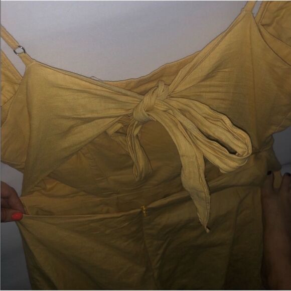 Women’s Slide Show Mustard Yellow Open Back Dress - Picture 5 of 9